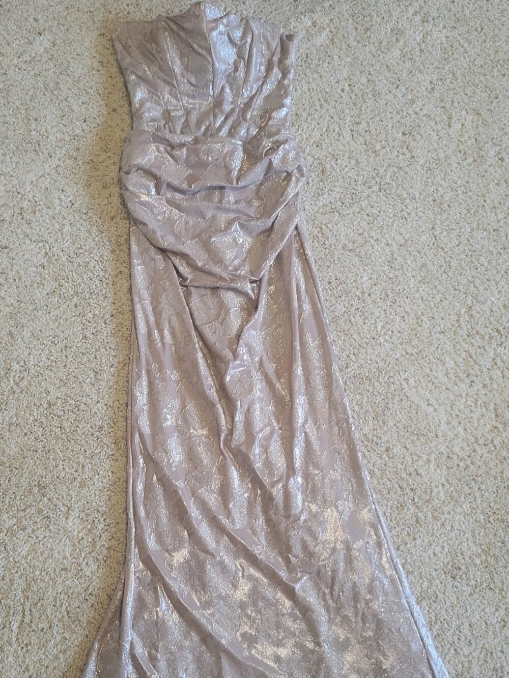 House of CB Persephone Pale Gold Corset Maxi Dress – M Bigger Cup